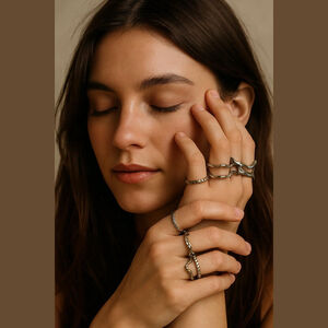 Unbranded Silver Tone Wavy Rings Set - One Size